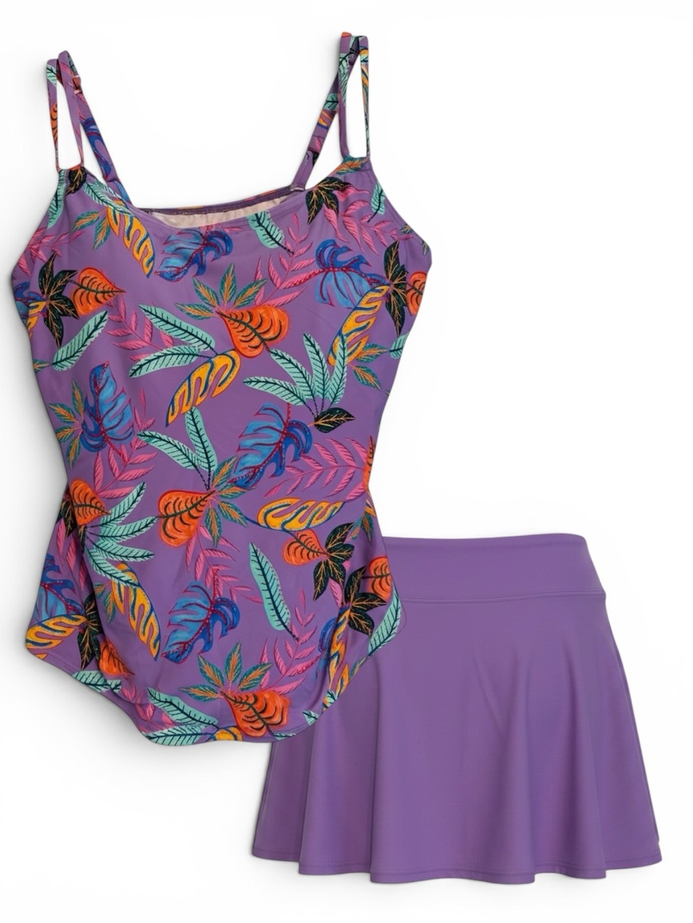 Sunsets Taylor Tankini Top and Sport Swim Skirt. 38E/36F/34G & M